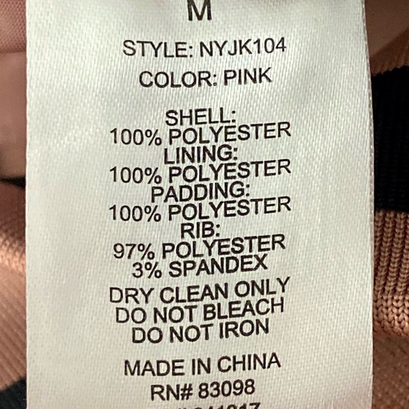 Fashion Nova Pink Puffer Jacket Womens Medium Quilted Snap Front Ribbed Hem - Picture 6 of 11